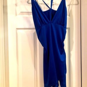 Slinky spaghetti strap summer mini dress.